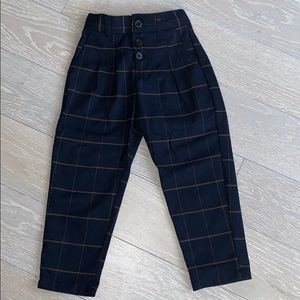 Zara girls plaid blue pants size 5